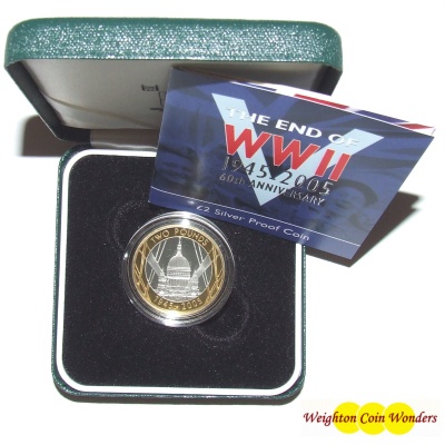 2005 Silver Proof £2 – The End of World War II - Click Image to Close
